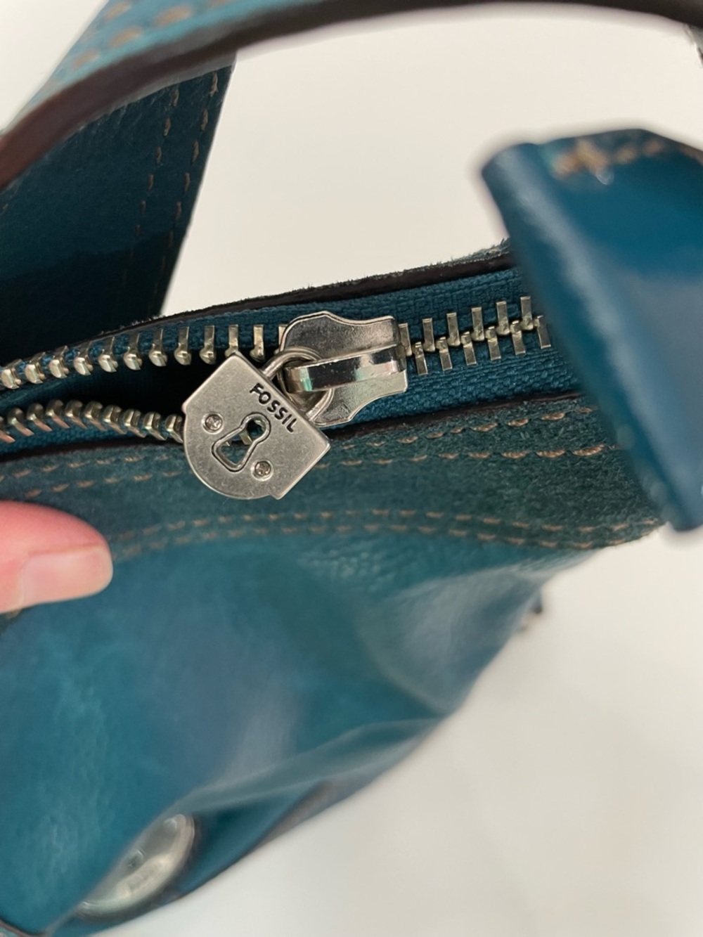 Fossil Teal Leather Maddox Hobo Shoulder Bag - Picture 4 of 12